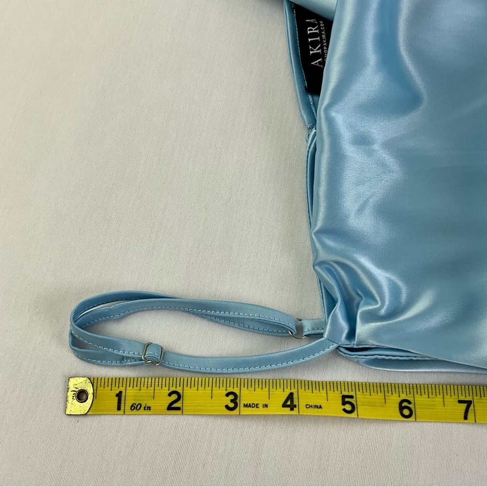 AKIRA women’s blue Slip satin Romper tie-front, elastic waist band Size S NWOT‎ - Picture 11 of 16